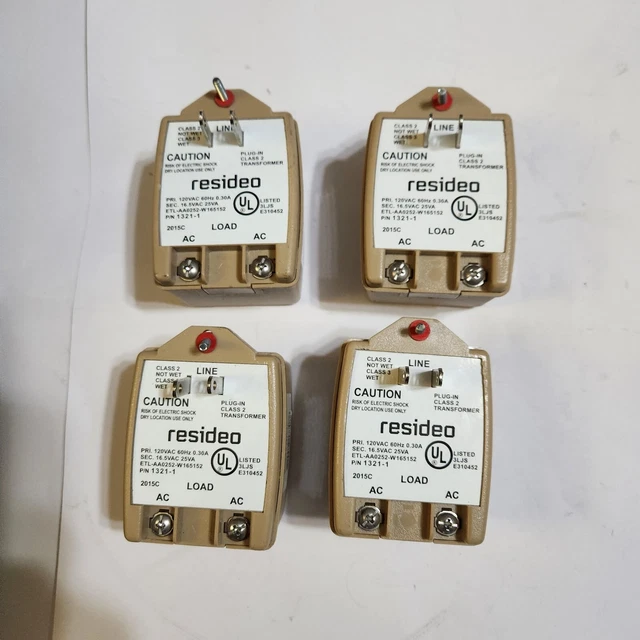 Intrusion  1321-1 Transformer 16.5V 25VA Class 2 Plug-In . New Lot Of 4