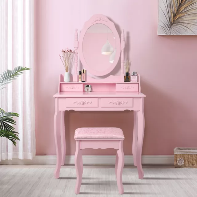 COIFFEUSE LED LUMIÈRE Dimmable Table de Maquillage avec Miroir et Tabouret  Bois EUR 159,99 - PicClick FR