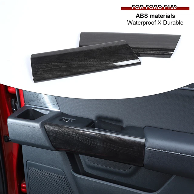 Car Rear Door Handle Panel Decor Cover Trim Bezel For Ford F150 2021+ Black Wood