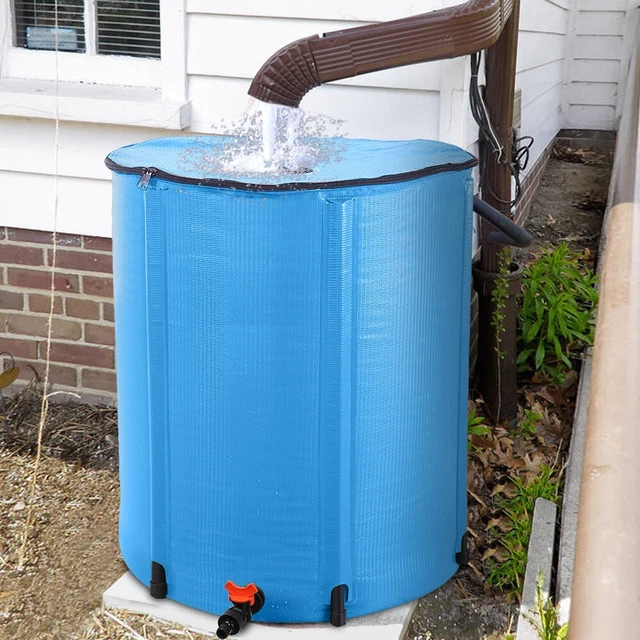 50 Gallon Rain Barrel Folding Portable Water Collection Tank Storage Outdoor