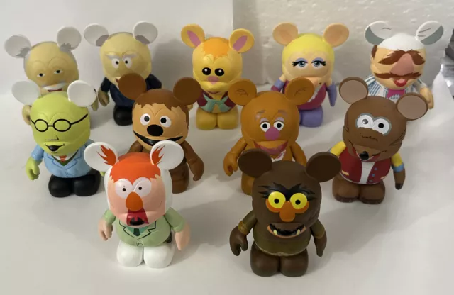 Muppets Disney Vinylmation Lot Of 11 Figures - Beaker Fozzie Piggy Sweetums