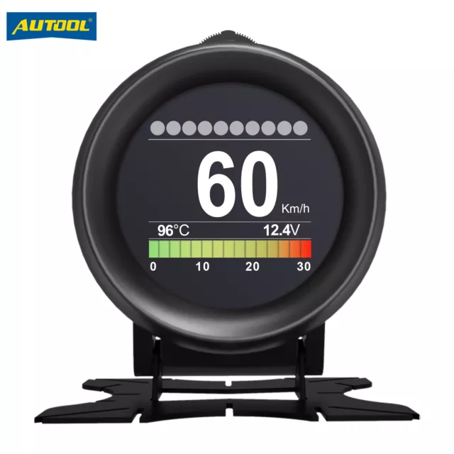 Car OBD2 HUD Display Digital Speedometer Overspeed Alarm RPM Temp Gauge kmh/mph