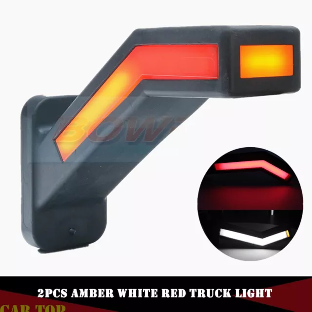 2x LED Red Amber White Side Marker Lights Outline Lamp Car Truck Trailer Van