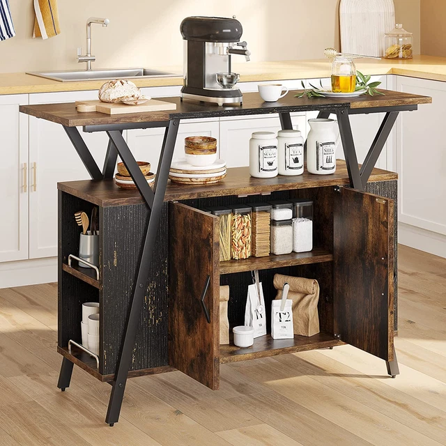 Bestier Kitchen Island with Storage Cabinet, Coffee Bar Cabinet Buffet Table Kit