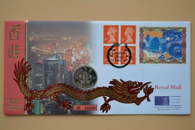 Royal Mail/Royal Mint - 1997 Hong Kong Brilliant Uncirculated $5 Coin Cover