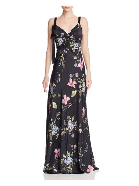 JILL JILL STUART Womens Black Sleeveless V Neck Maxi Formal Empire Waist Dress 6