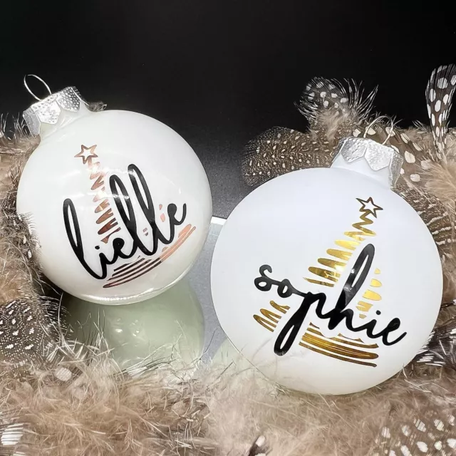 Personalisierte Weihnachtskugeln "X-MAS-TREE" + Name Geschenkidee Weihnachten
