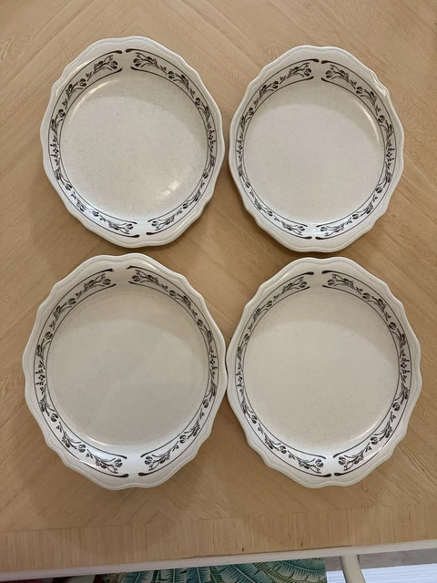 4 Vintage Syracuse China 12-C Restaurant Ware 10 3/4” & 12”Oval Plates Tan/Brown