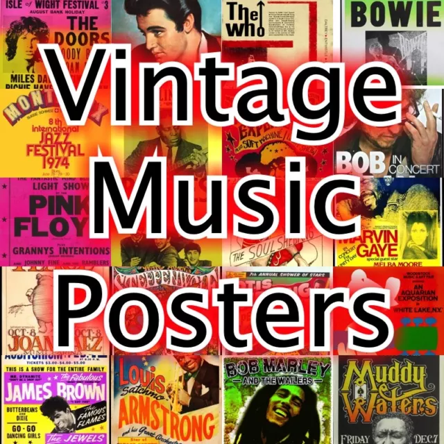 Vintage Music Tour Posters sizes A4 A3 A2 A1