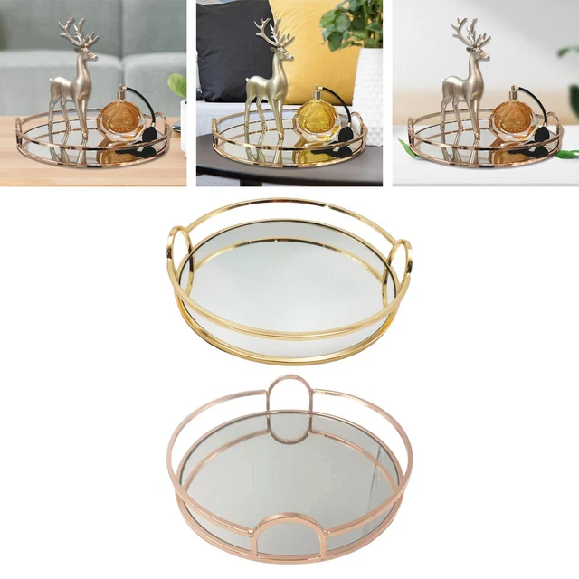 Plateau De Service Miroir – Métal Argenté – Occasion