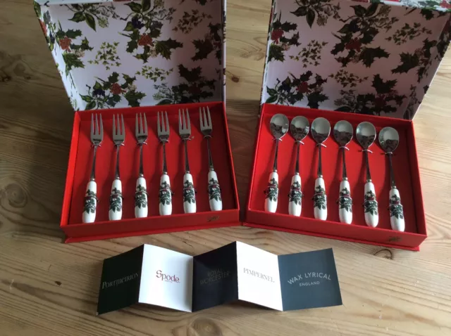 Portmerion 2 Boxed Sets Of 6 Tea Spoons And 6 Pastry Forks