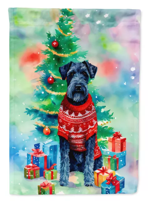 Kerry Blue Terrier Christmas Flag Canvas House Size DAC3495CHF