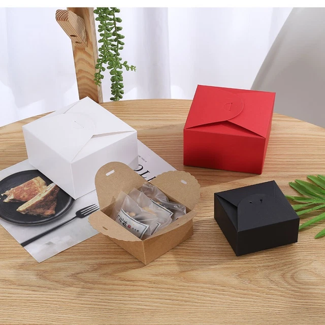 en papier Carré Boîte en papier Papier Kraft Bonbons Sac Paquet cadeau