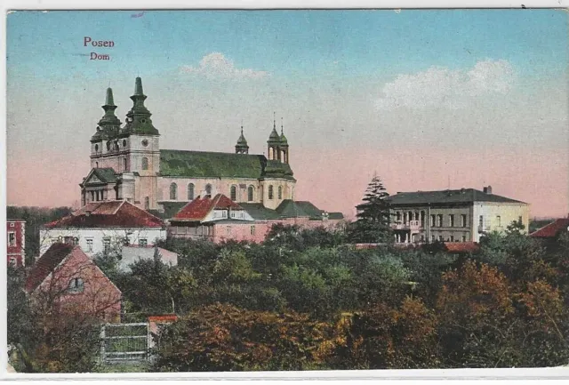 AK Posen-Poznan-Provinz Posen-Dom- kolorierte Feldpostkarte-1916