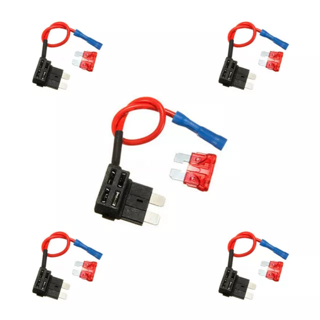 10pcs Add A Circuit Standard Blade Fuse Tap Holder Blade Fuses Auto Decor Hot ST
