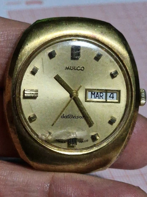 orologio vintage Automatic Mulco Datovisor Cal. As 1896 Uomo Funzionante