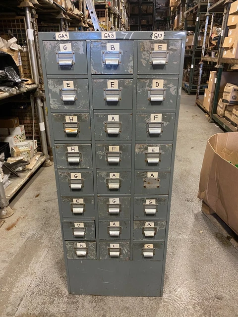 Vintage Industrial Multi Drawer Engineers Cabinets With 24 Draws