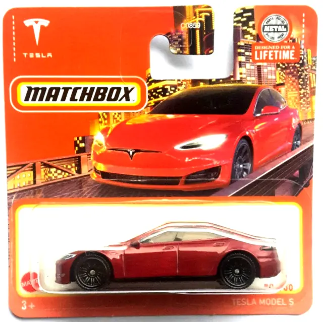 Matchbox Tesla Model S dunkelrot metallic 2024 MBX Metro 89/100 OVP