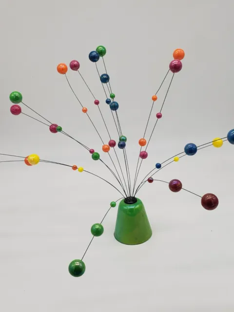 1970's MCM Kinetic Ball Wire Sculpture - Colorful , Vintage