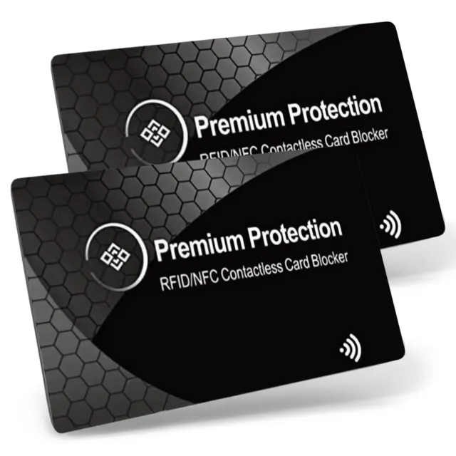 RFID Blocker Card Anti-Fraud Protective x2 for Credit Cards Passport KF PREMIUM