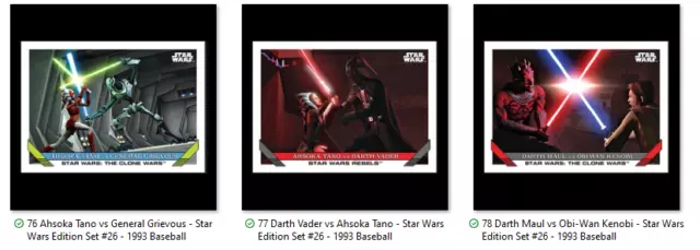 Star Wars Topps Throwback Thursday TBT Wrapper Art set single Pick your card set