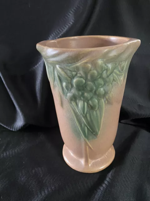 Vintage Nelson McCoy Pottery Leaves and Berries Vase, 1930's