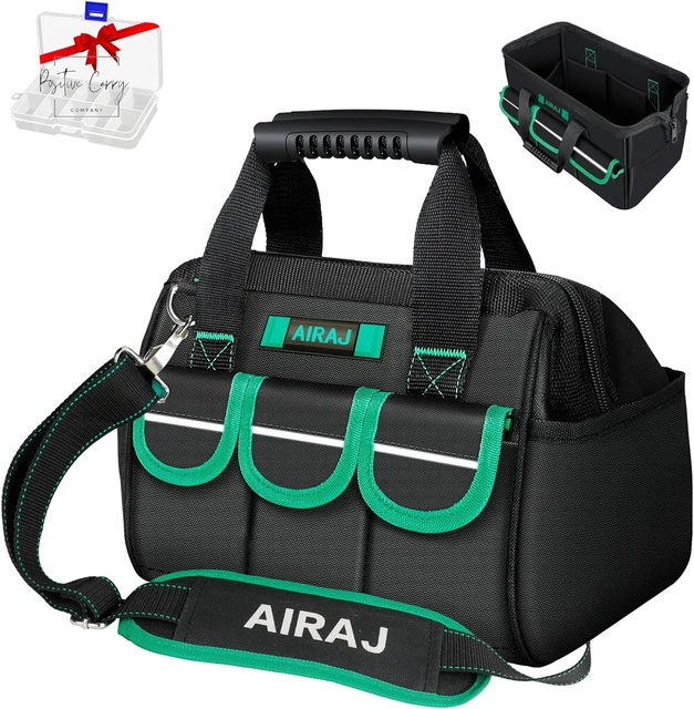 12 Inch Tool Bag,Mini Tool Bag for Men & Women with Soft Bottom,Portable Wide Mo