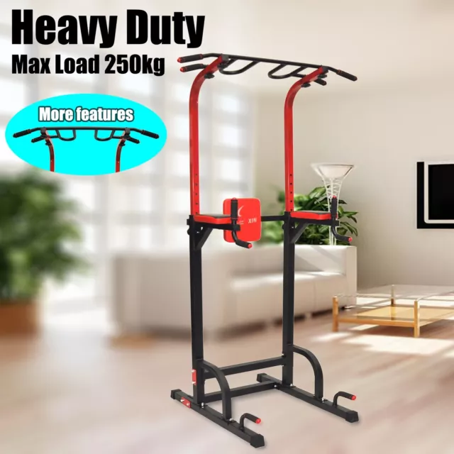 Heavy Duty Multi-Grip Bar Power Tower Station Chin Up Pull Up - Dip - Knee Raise