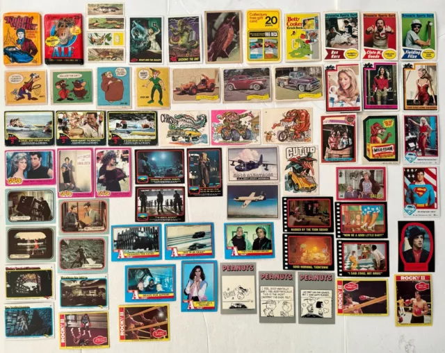 Nostalgia Movies TV Show Non-Sport Trading Card and Stickers 1950s-80s Lot of 79