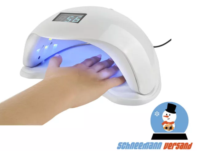 Nageltrockner UV-Lampe 24 Dual-LEDs Display Timer 48W Weiß 2-Teilig Hybrid-Gel