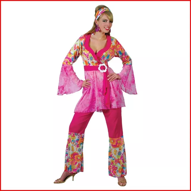 Costume Carnevale Donna Da Hippie Vestito Di Halloween Travestimento Per Adulto