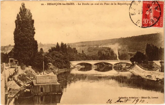 CPA BESANCON-les-BAINS - Le DOUBS en aval du Pont de la Republique (486973)