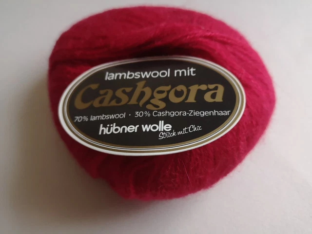 Paket 13 x 20g hübner Wolle Cashgora rot Lamm Ziege Strickgarn Garn