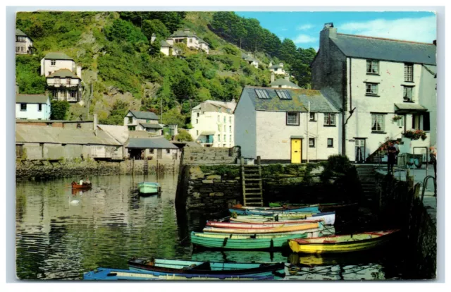 Postcard The Harbour Polperro Cornwall posted 1970