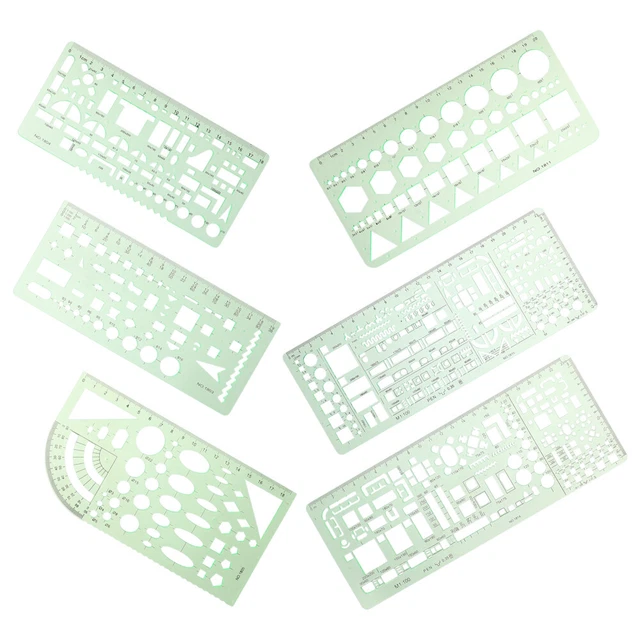 Drawing Template Lettering Ruler STENCILS GEOMETRIC DRAWING Template Measuring Ruler Building Formwork £ ...