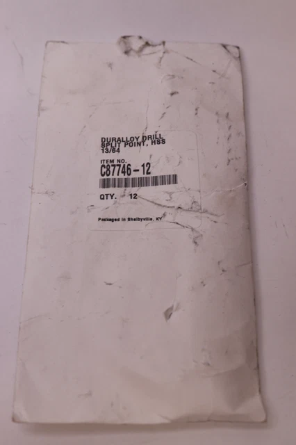 (12-Pk) Duralloy Drill Bit Split Point High Speed Steel 13/64" C87746-12