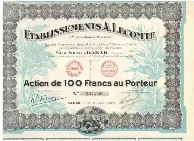 Etablissements A. Lecomte  Dakar 1928