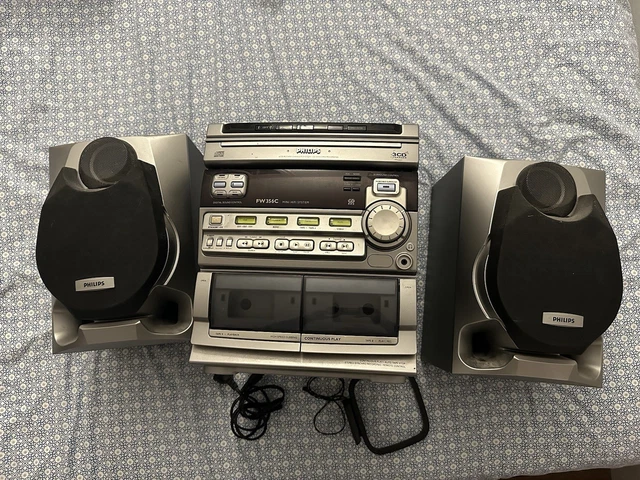 Chaîne Hifi Philips Vintage Années 1980 – Noir – Avec Lecteur CD – Fonctionne