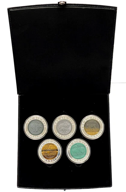 Malawi 20 kwacha 2004, PROOF SET, "The Big Five" silver coins