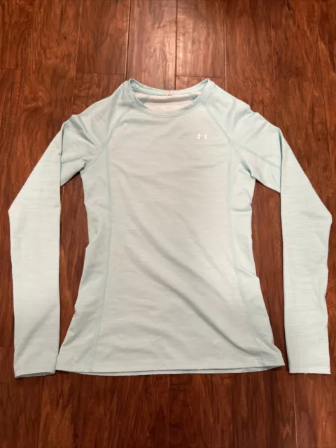 Under Armour Long Sleeve Compression Shirt Blue Athletic Running Gym Women's