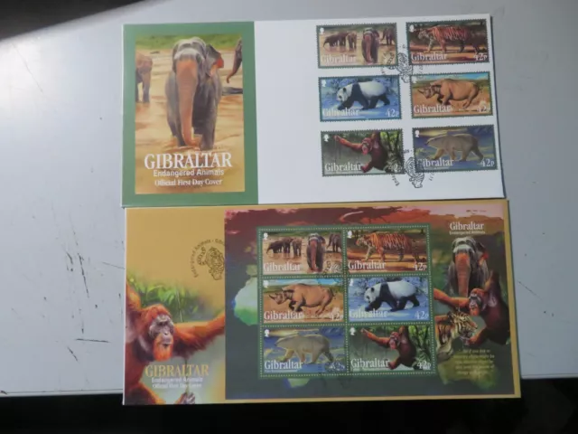 2011 Gibraltar First Day Covers Endangered Animals