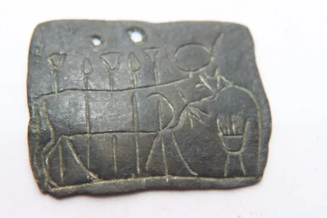 QUALITY RARE ANCIENT EGYPTIAN  BRONZE SEAL AMULET APIS BULL after500 BC DYNASTIC