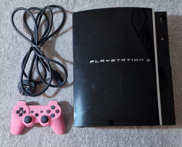 SONY PLAYSTATION 3 PS3 Console FAT With Pink Wireless Controller PS1  Compatible £29.99 - PicClick UK