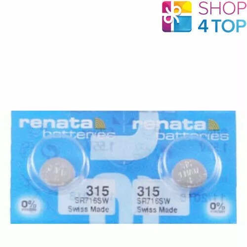 2 Renata 315 SR716SW Batteries Argenté 1.55V Watch Batterie Exp 2023 Neuf