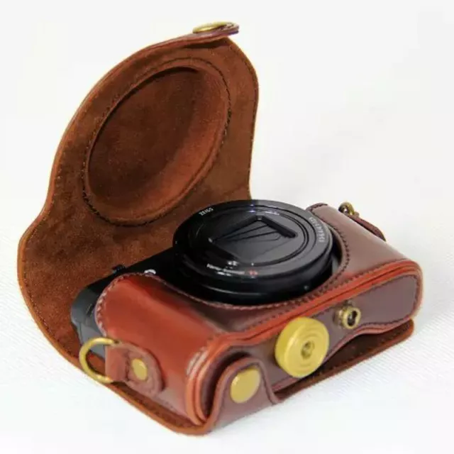 Pu Leather Camera Case Bag for Sony HX90 WX500 HX90V with Strap