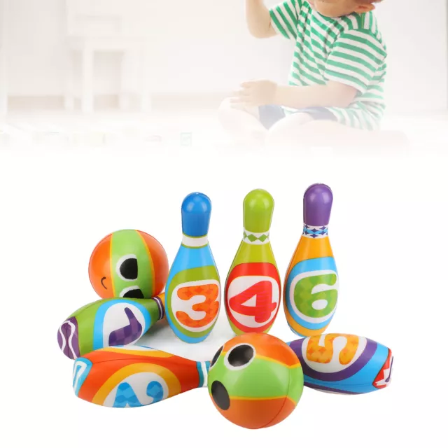 Kids Bowling Toys Set Soft Colorful PU Cotton Educational Game Toddler B GRS