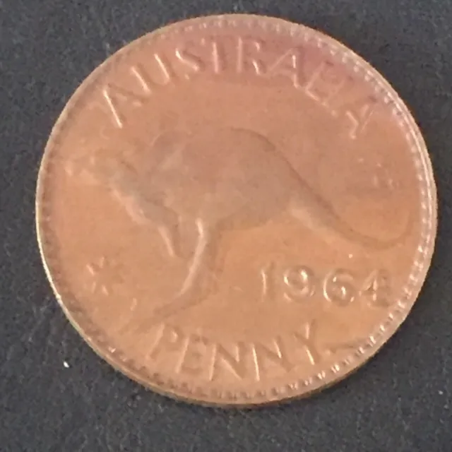 1964 Australian One 1 Penny Queen Elizabeth II Effigy "Y." Perth Mint Mark