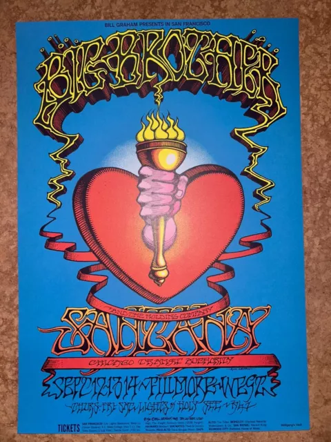 Fillmore poster BG-136-RP-3 Big Brother, Santana, Chicago Transit Authority 1968