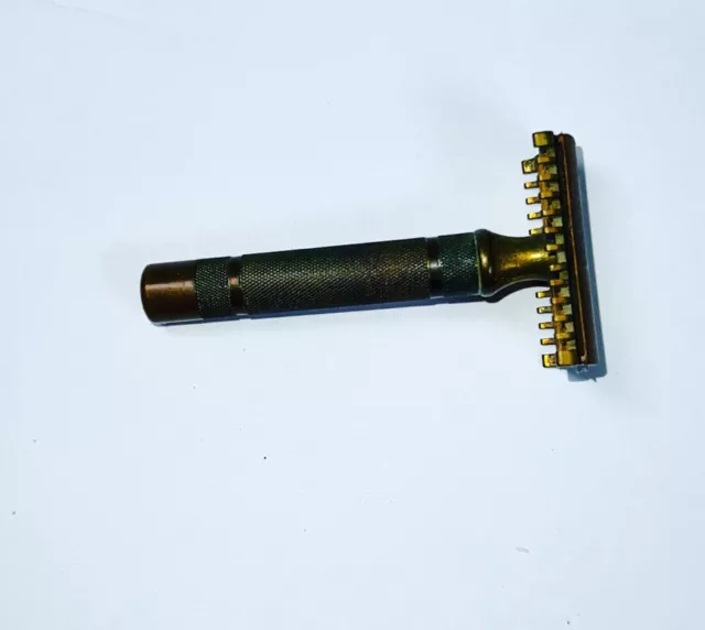 Vintage Gillette Otto Roth Safety Razor Gold Bronze Tone 1930s Made In USA