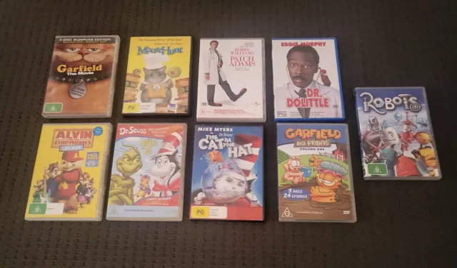 Bulk Kids Movies Dvds (9 in Total)